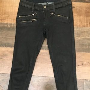 Carmar very dark blue, painted jeans w/zippers, sz 24